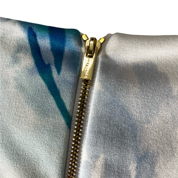 Calvin Klein floral bell-sleeve sheath dress white blue floral pattern - Picture 7 of 12